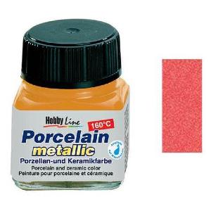 Peinture pour porcelaine Hobby Line, métallisée, rouge